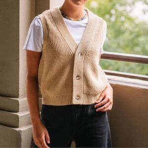 Volcom In Vestible Sweater Vest Hazelnut Size Small